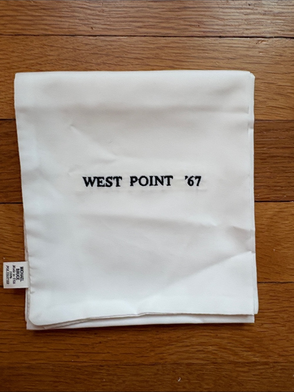 Vintage - West Point '67 off white Embroidered sash 6” x 54”